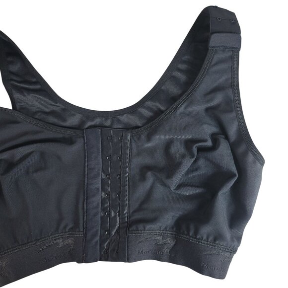 Marena Recovery Front Close Bra Black 38 D/E Wirefree Wide Straps Post Surgery - Picture 2 of 13